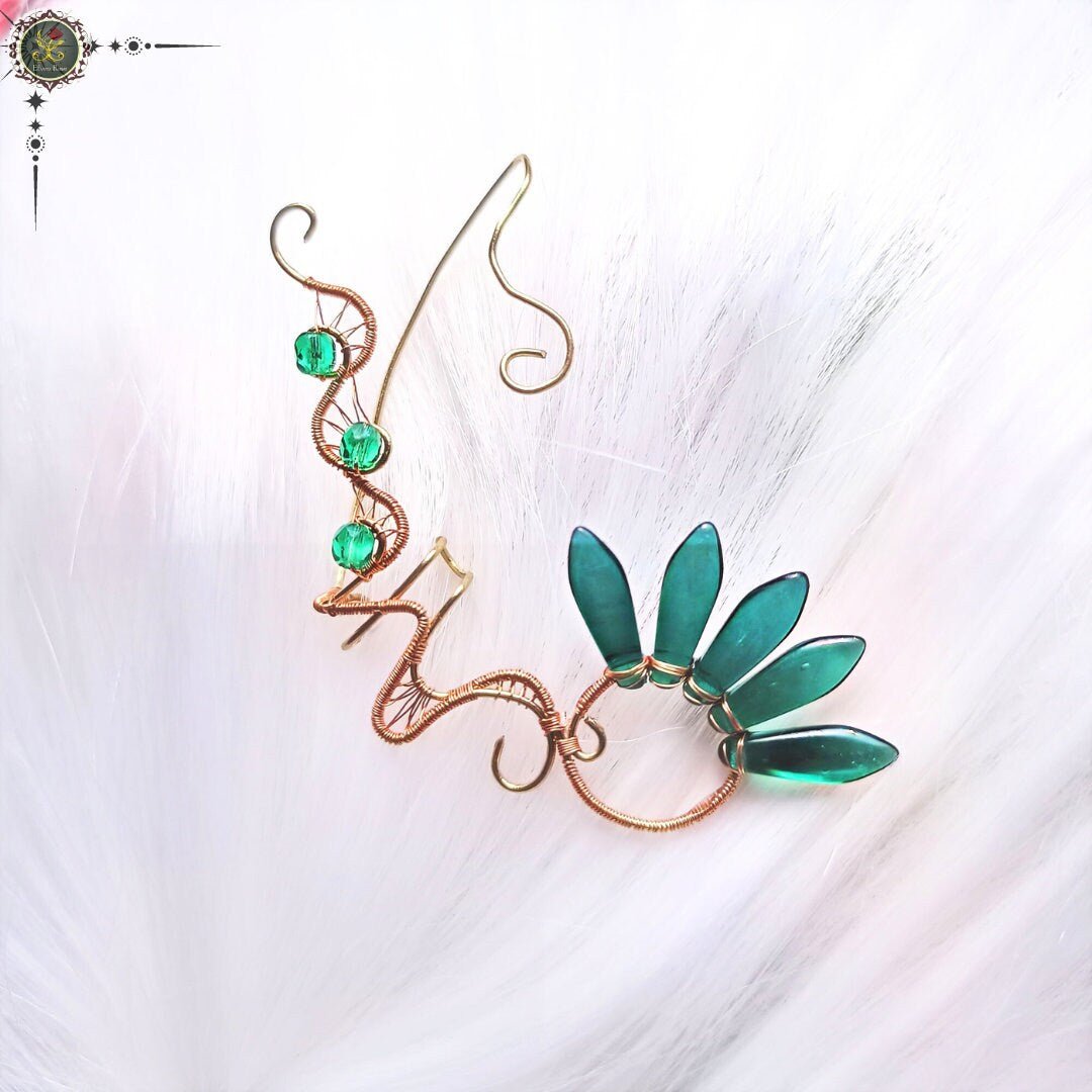 "Golden Reflections" no piercing ear cuff - Elven Rose