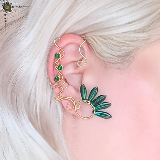 "Golden Reflections" no piercing ear cuff - Elven Rose
