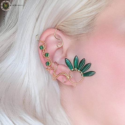 "Golden Reflections" no piercing ear cuff - Elven Rose