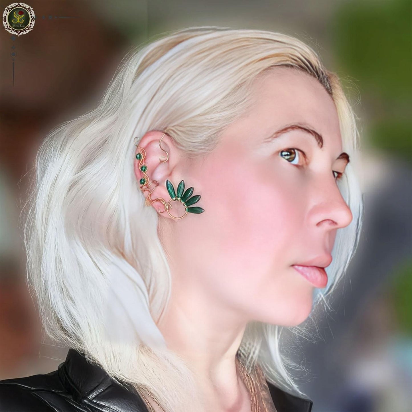 "Golden Reflections" no piercing ear cuff - Elven Rose