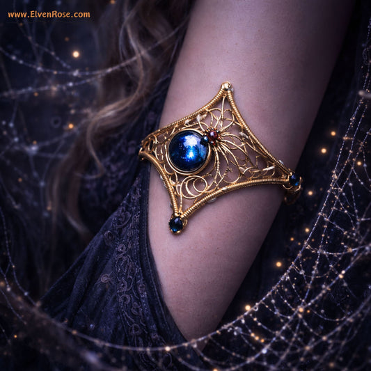 "Golden Web" Elegant Spider Armlet - Elven Rose