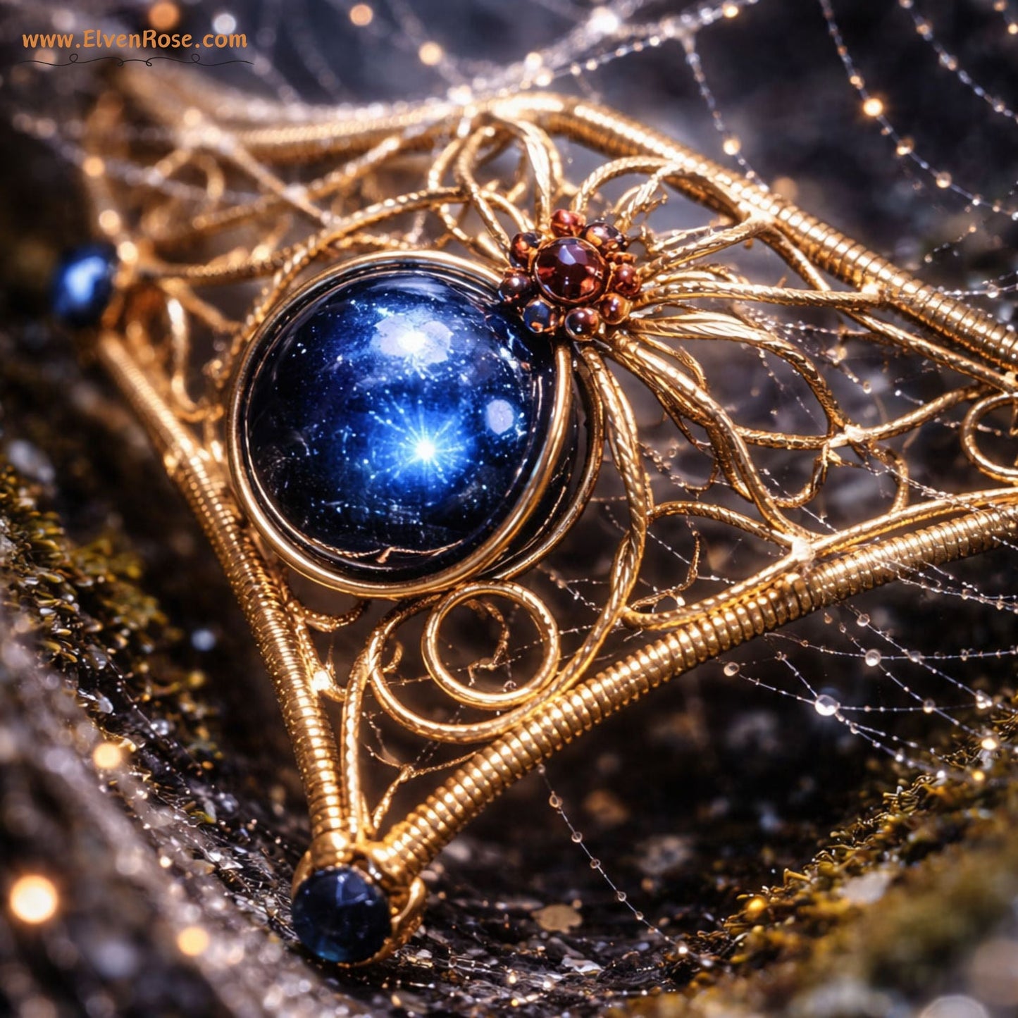 "Golden Web" Elegant Spider Armlet - Elven Rose