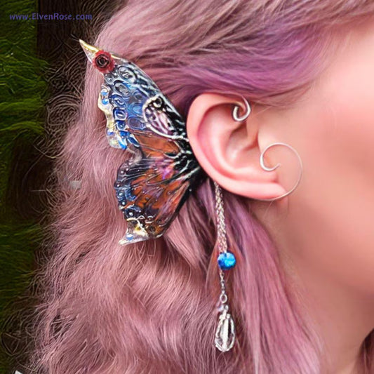 Roseglen Fairy Ear Wrap Earrings - Elven Rose