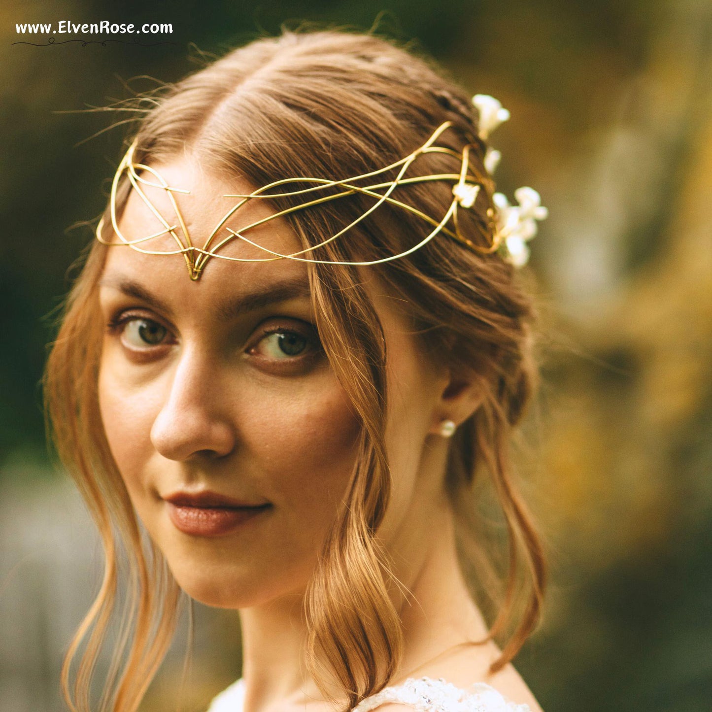 "Lady of Light" Elven Gold Tiara - Elven Rose