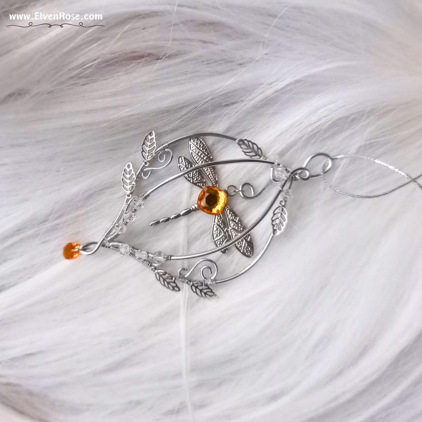 Elven Dragonfly Ornament | Elven Rose - Christmas Ornament