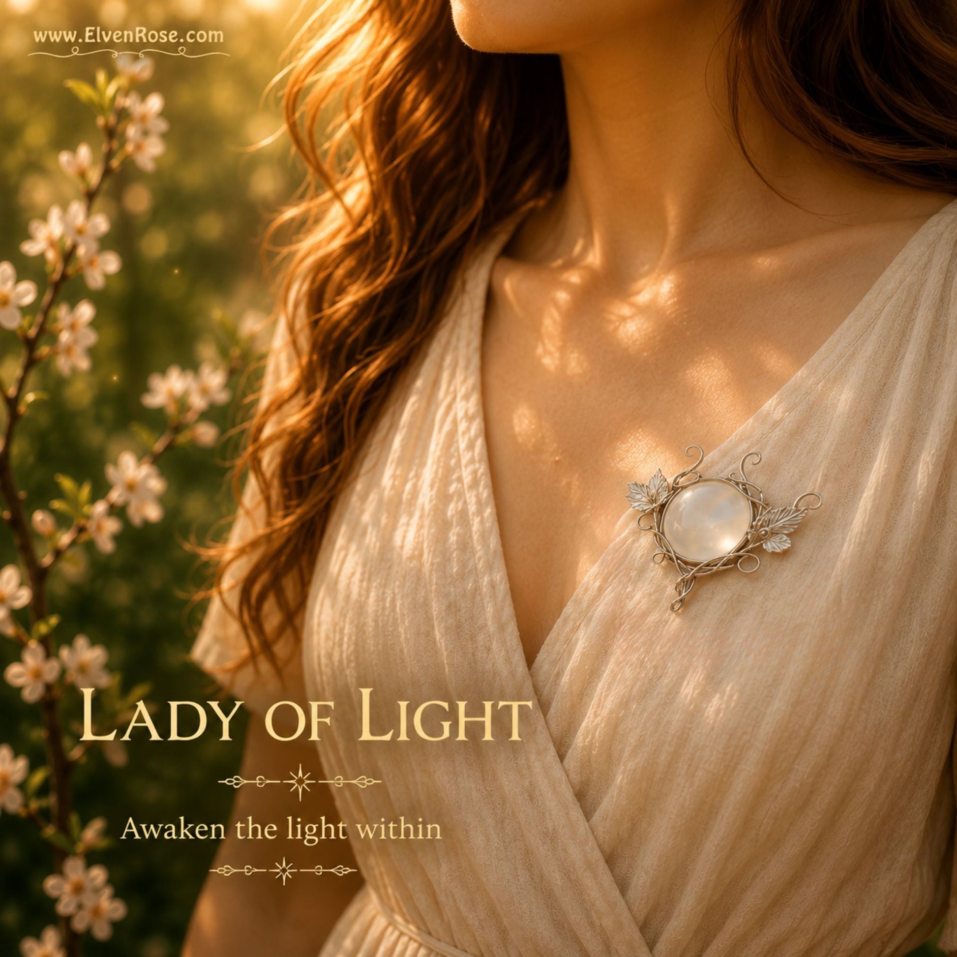 Lady of Light – Elven Brooch - Elven Rose