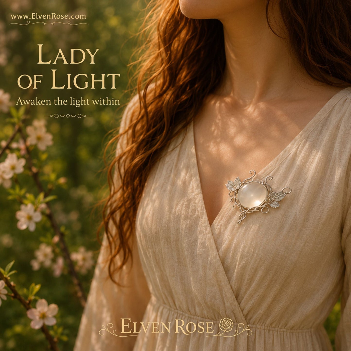 Lady of Light – Elven Brooch - Elven Rose