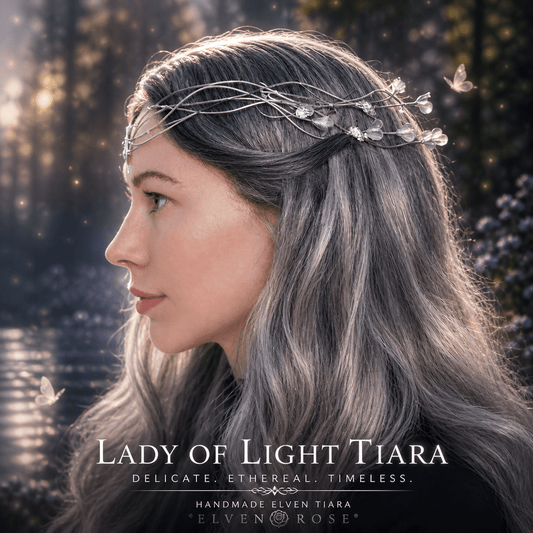 "Lady of Light" Fantasy Crystal Tiara - Elven Rose