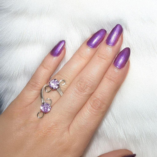 Lavender Whisper Fantasy Spiral Ring - Elven Rose