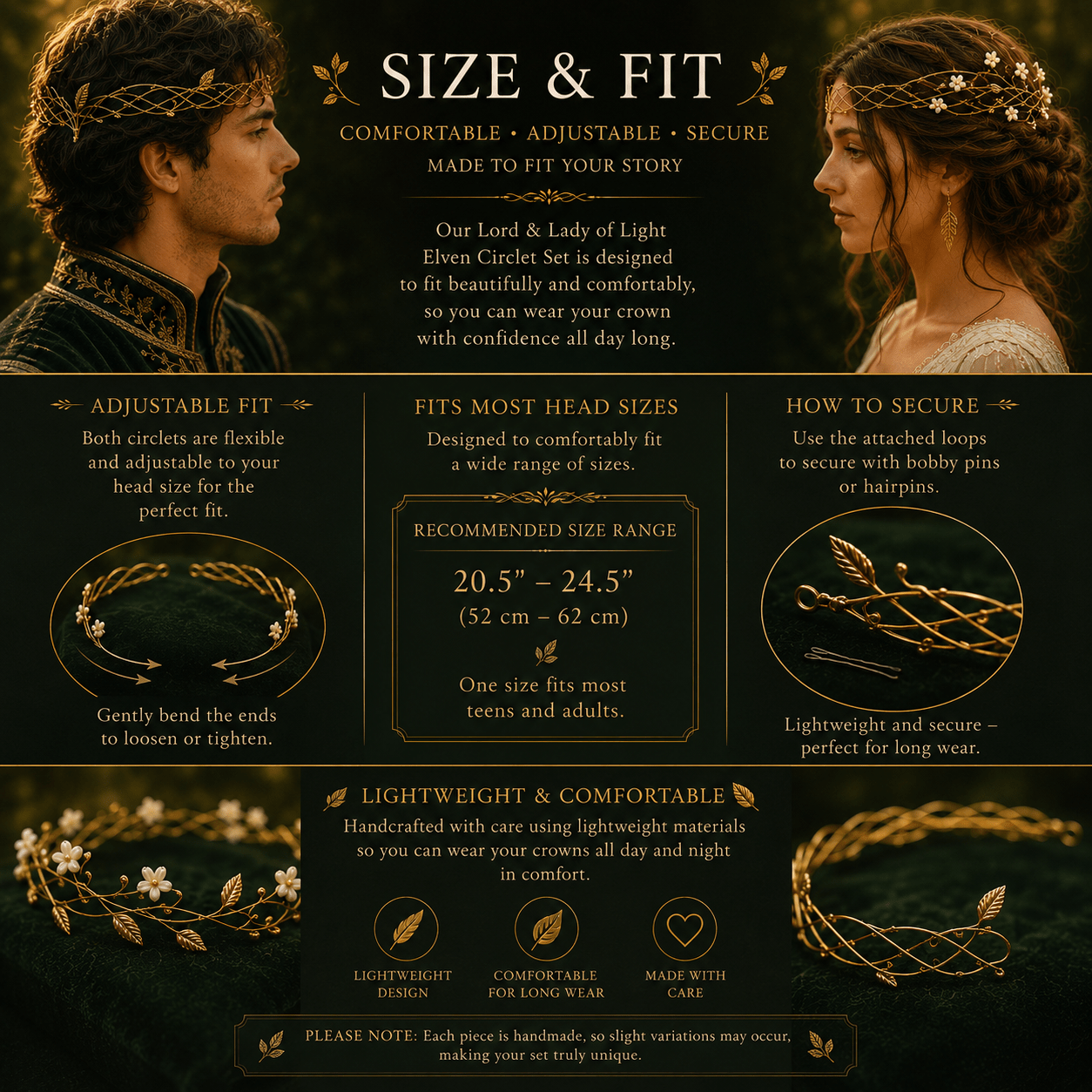 Lord of Light Crown – Elven King Crown for Weddings, LARP & Fantasy Events - Elven Rose