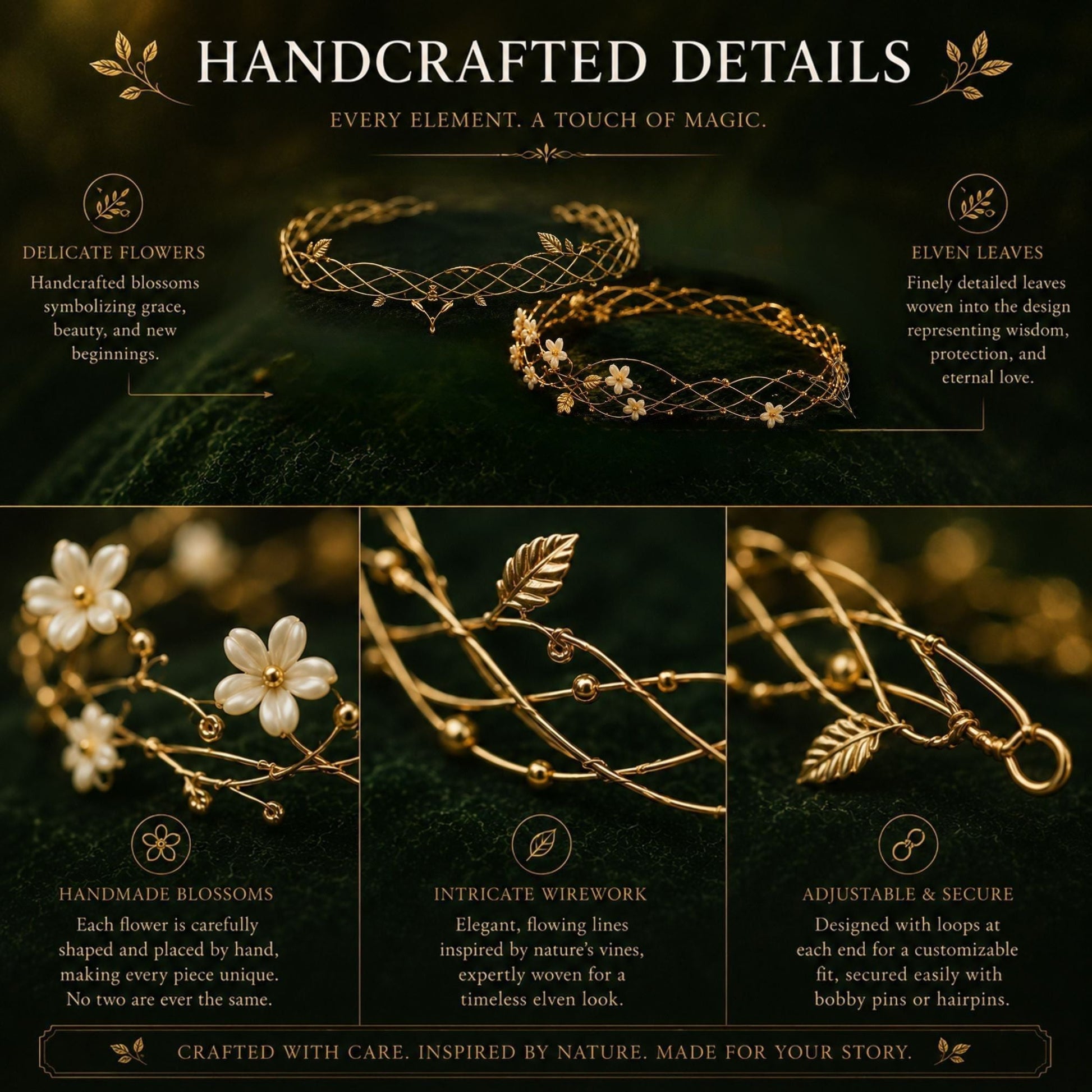 Lord of Light Crown – Elven King Crown for Weddings, LARP & Fantasy Events - Elven Rose