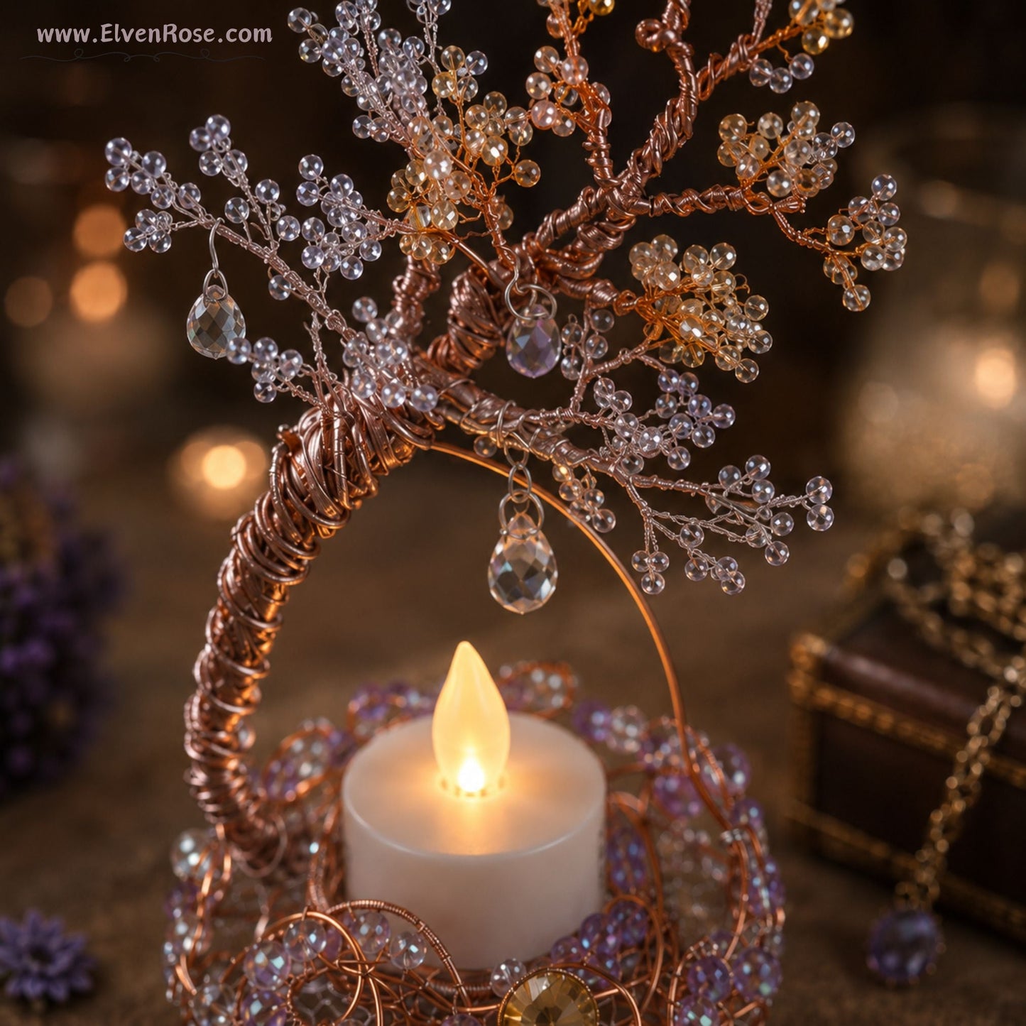 Memory Tree Lamp – Moonveil Chronicles Fantasy Decor - Elven Rose