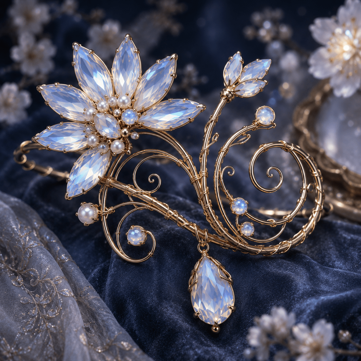 Moonblossom Arm Cuff - Elven Rose