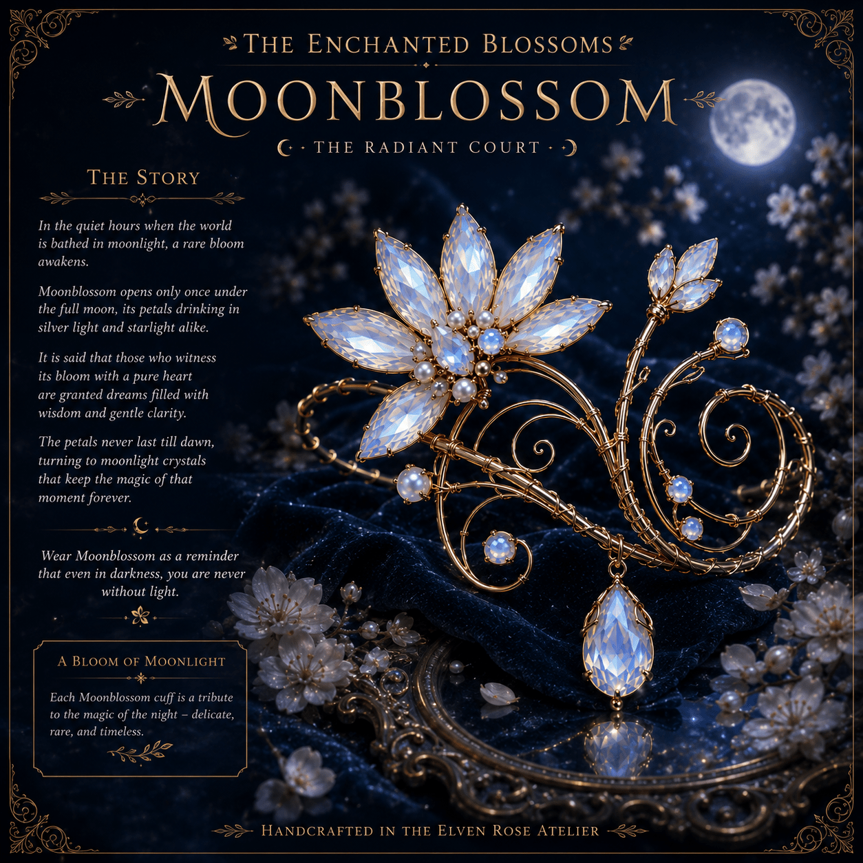Moonblossom Arm Cuff - Elven Rose