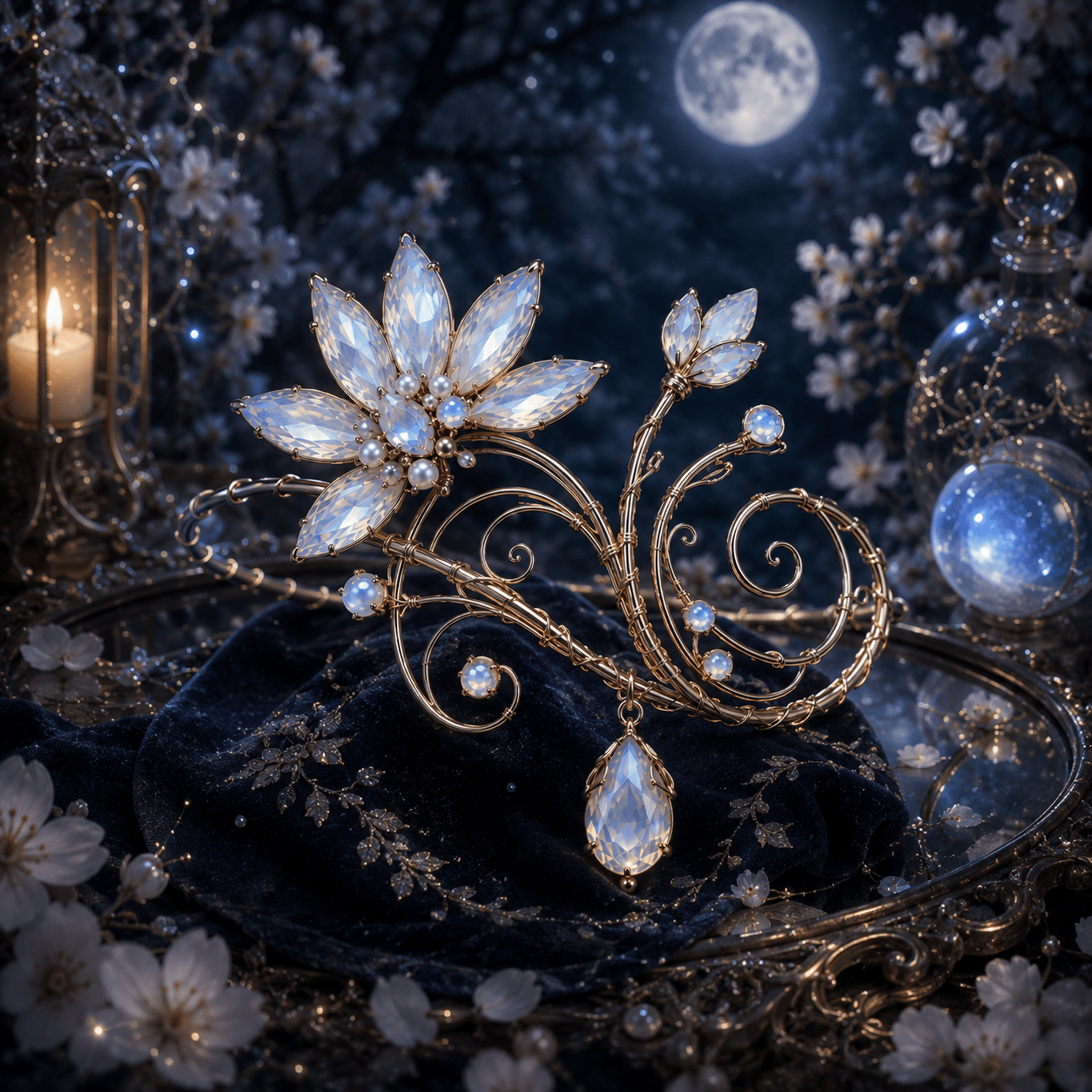 Moonblossom Arm Cuff - Elven Rose