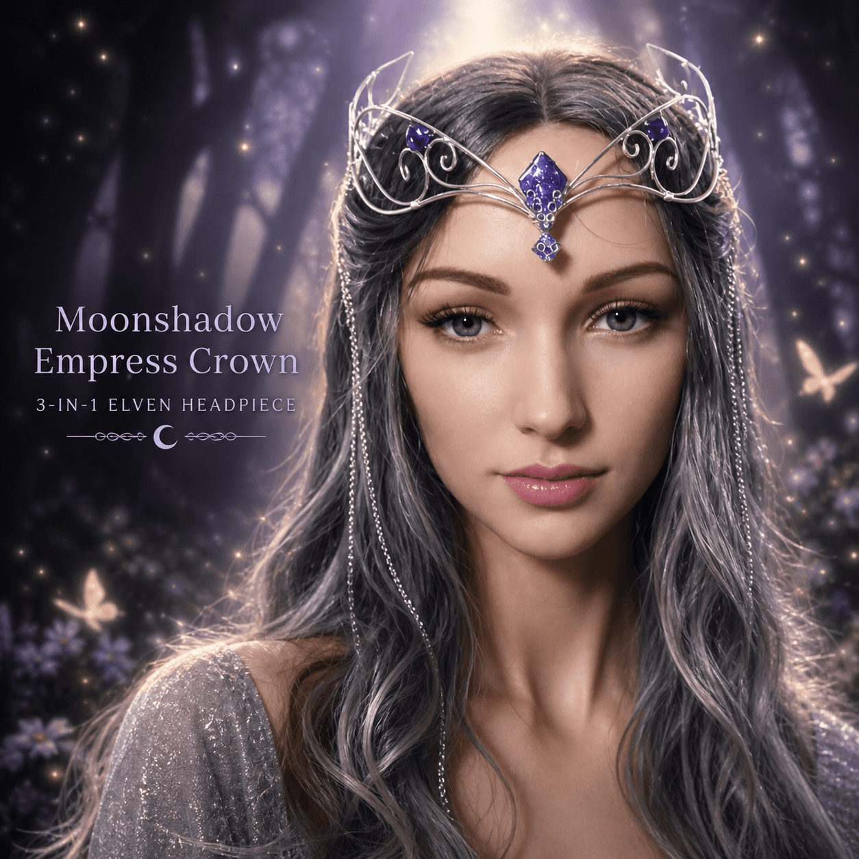 "Moonshadow Empress" Fantasy Crown - Elven Rose