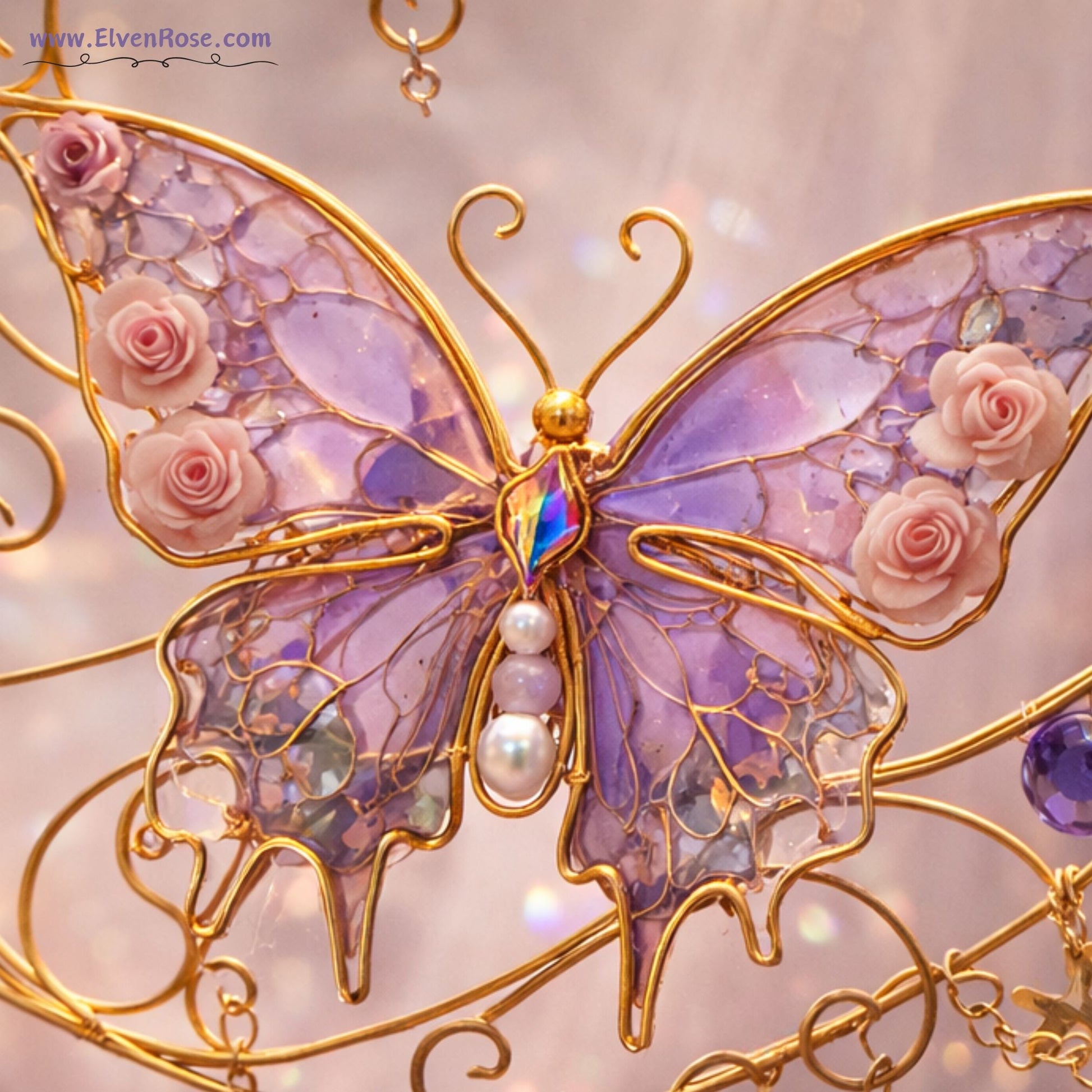 Moonveil Butterfly Suncatcher - Elven Rose