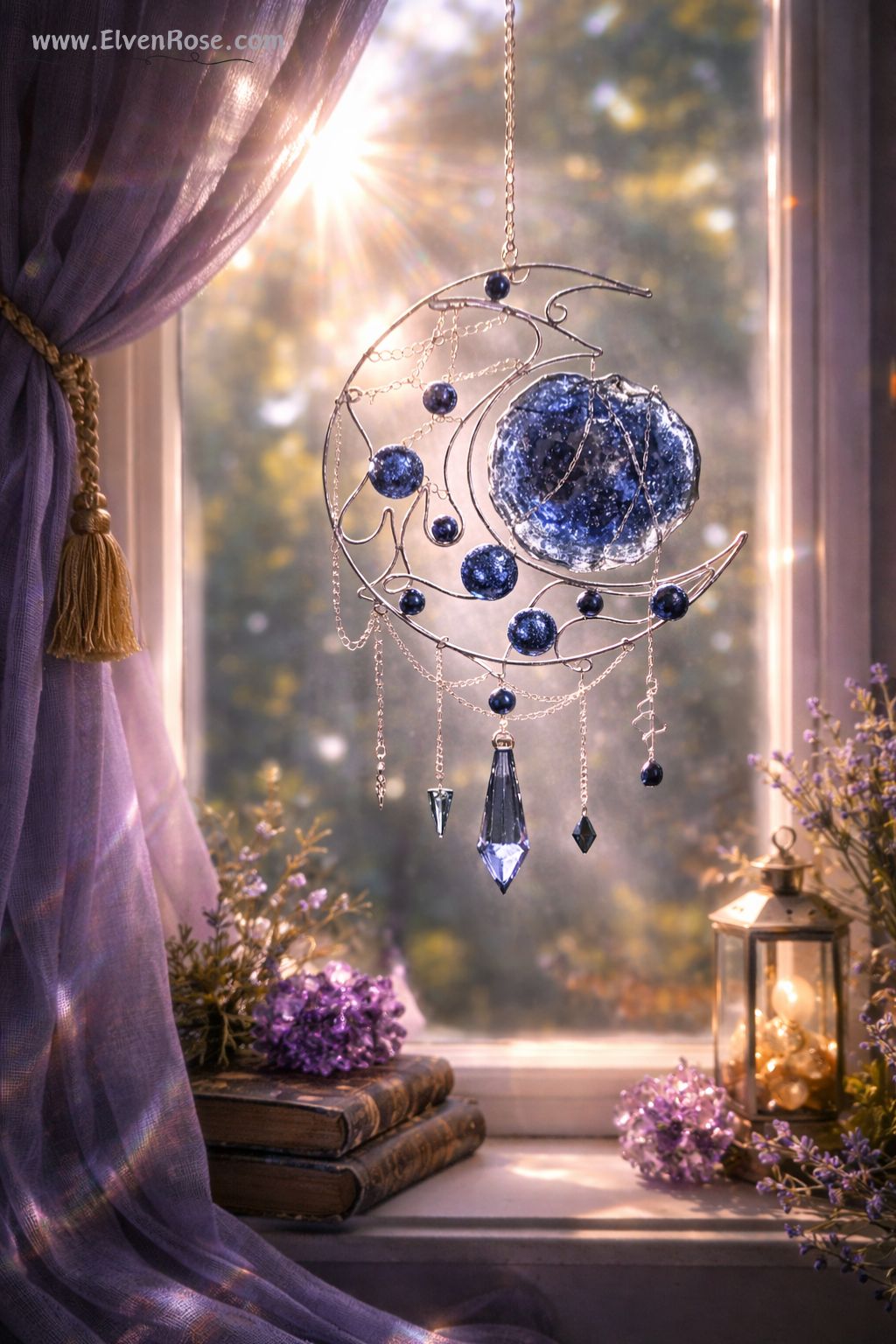 Nightveil Eclipse Suncatcher - Elven Rose