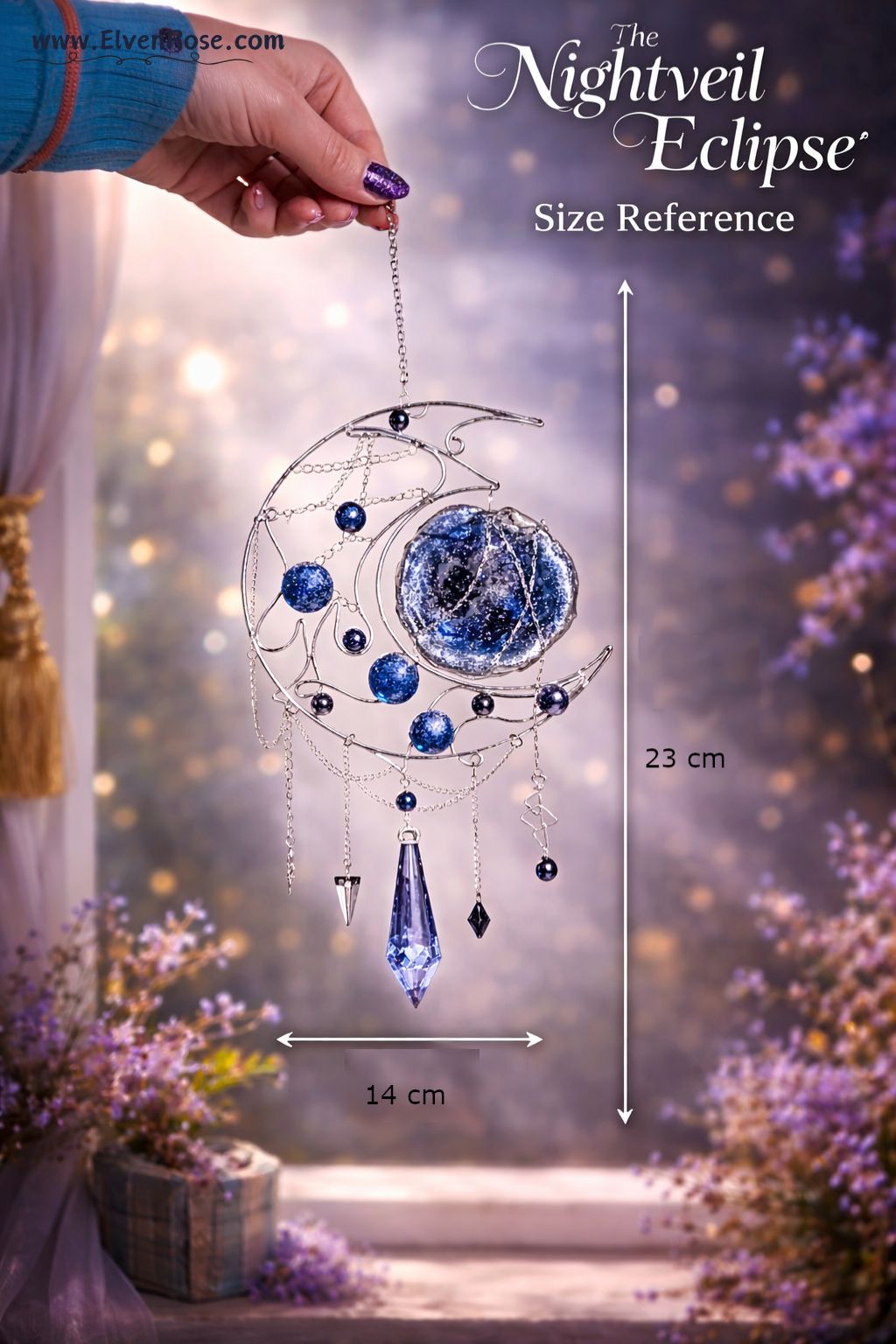 Nightveil Eclipse Suncatcher - Elven Rose