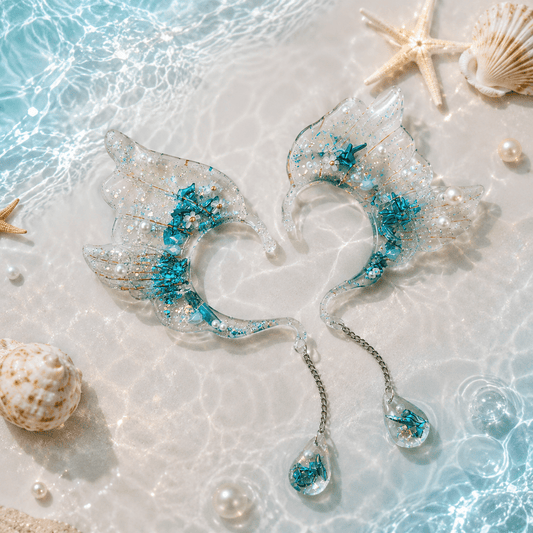 "Ocean Whisper Fairy Ears" Mermaid Ear Jewelry - Elven Rose