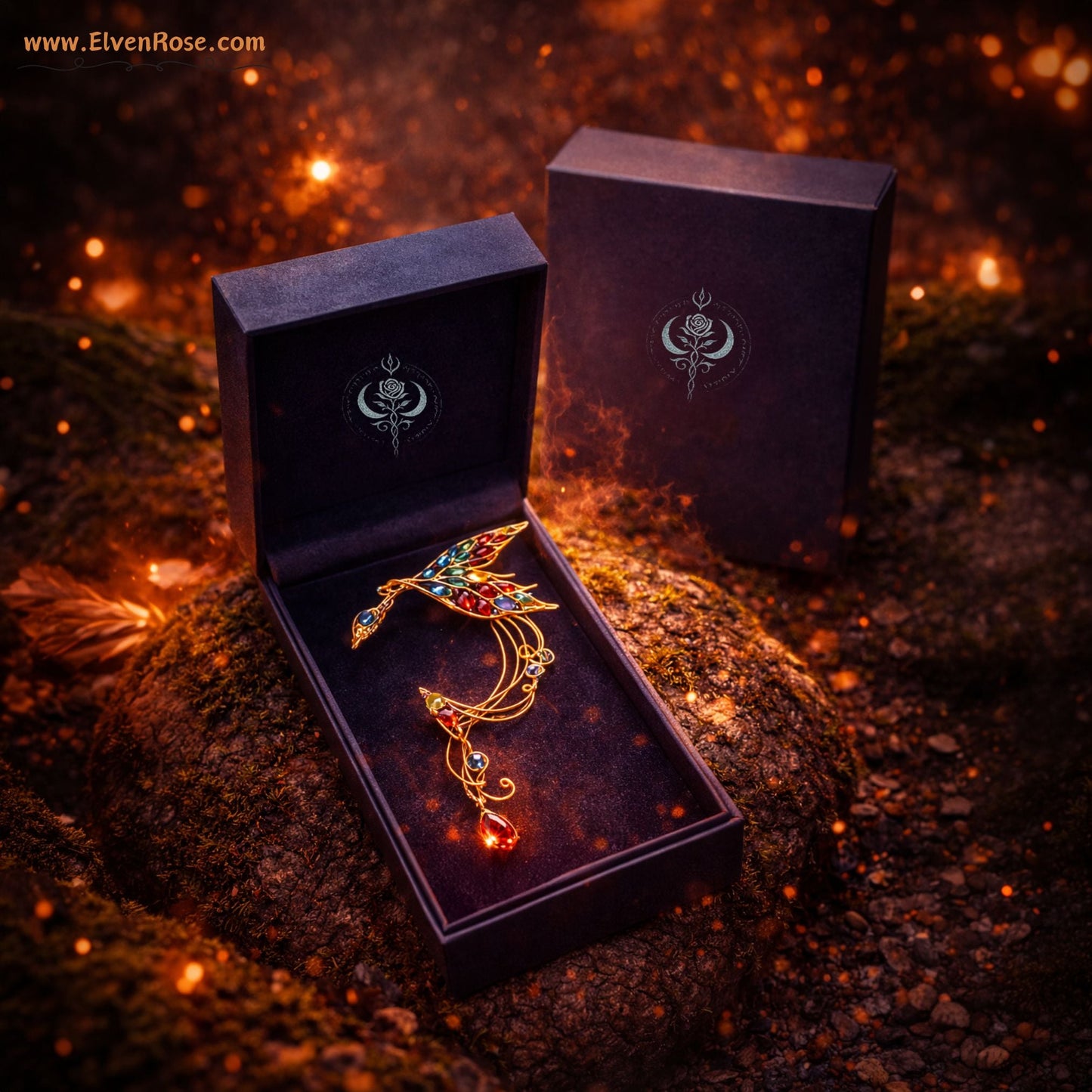 Phoenix Ear Wrap Earring - Elven Rose