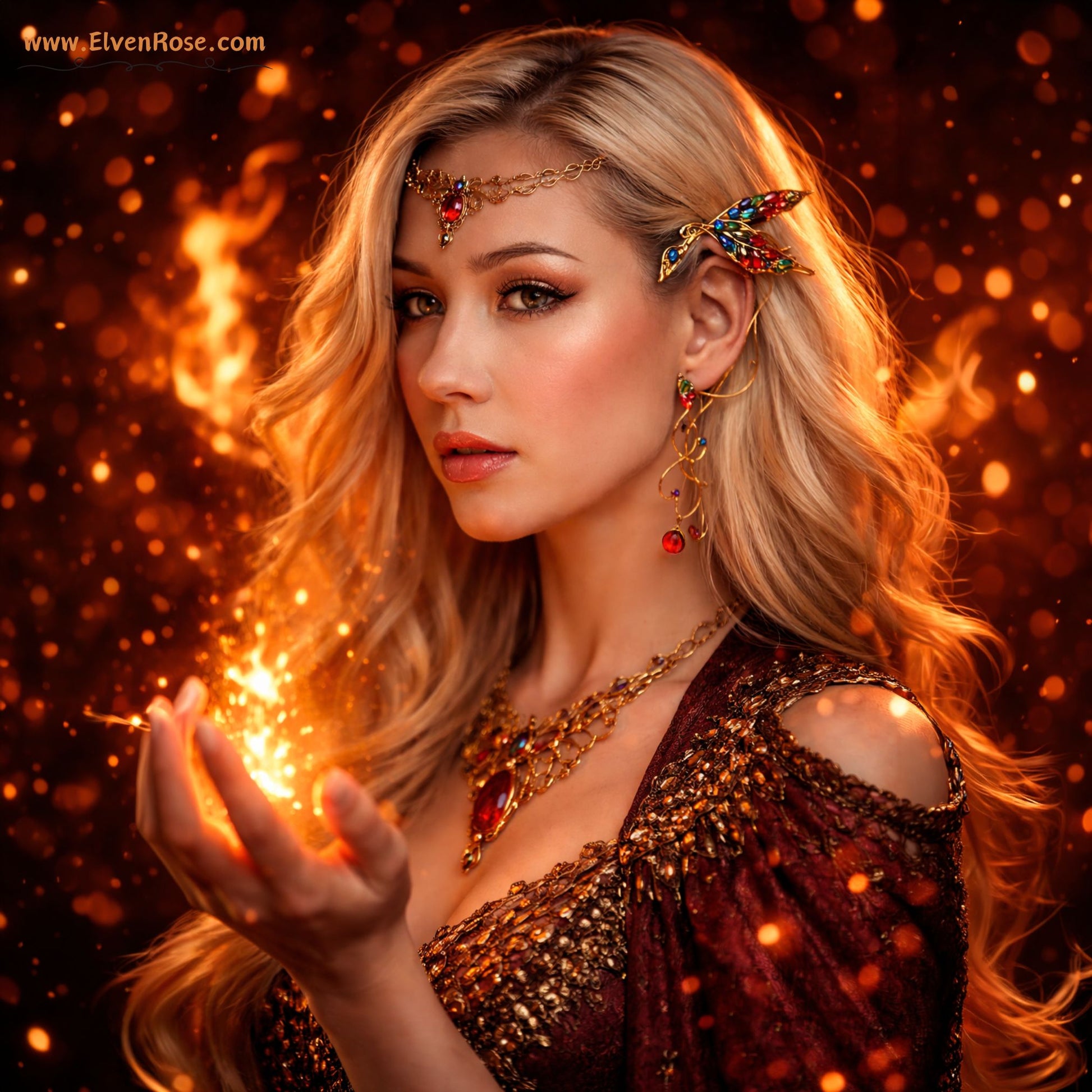 Phoenix Ear Wrap Earring - Elven Rose