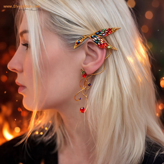 Phoenix Ear Wrap Earring - Elven Rose