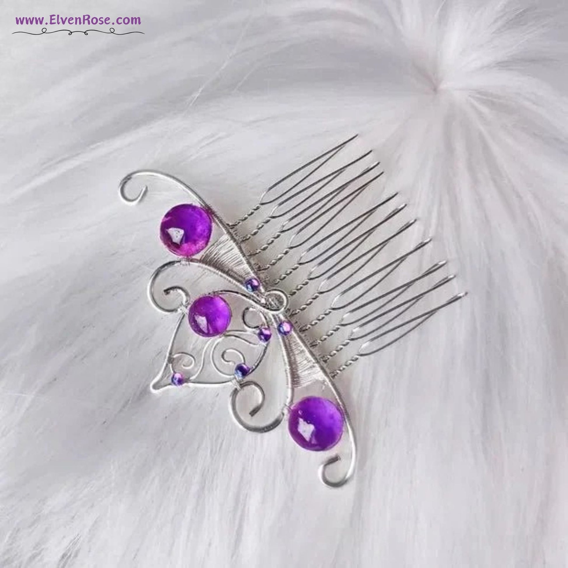 Purple Dream Hair Comb | Elven Rose - Elven Rose