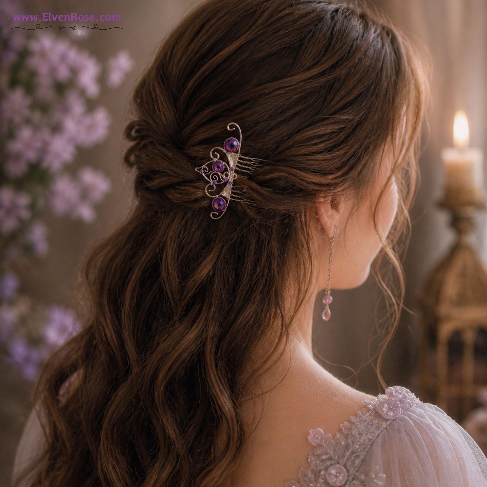 Purple Dream Hair Comb | Elven Rose - Elven Rose
