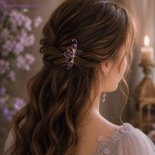Purple Dream Hair Comb | Elven Rose - Elven Rose