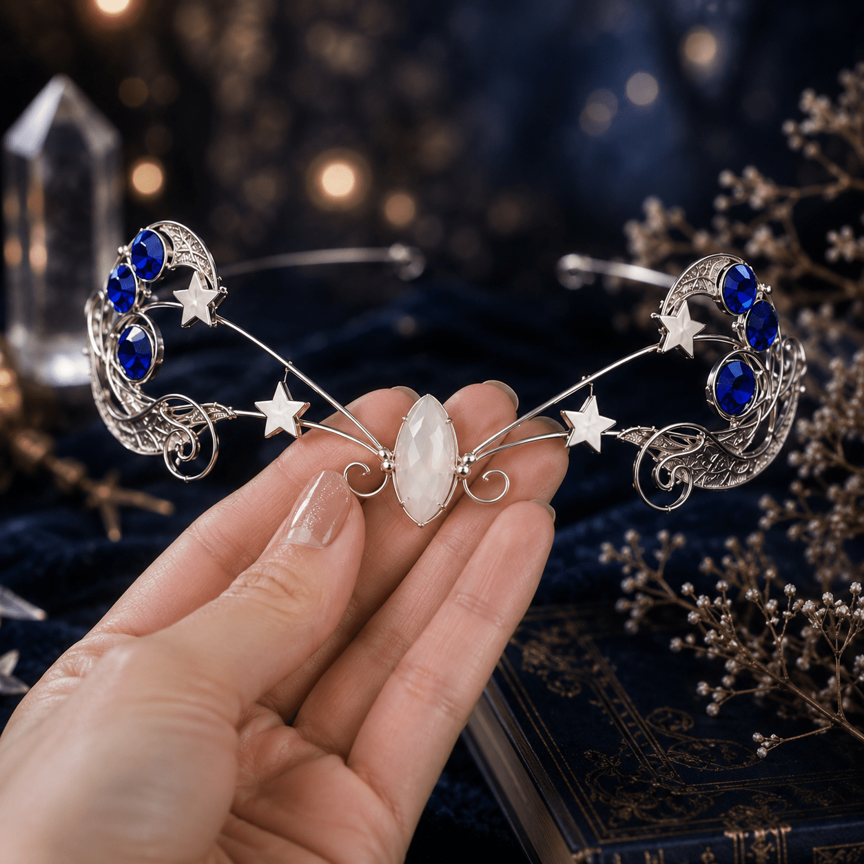 "Queen of Stars Crown" Celestial Elven Tiara - Elven Rose