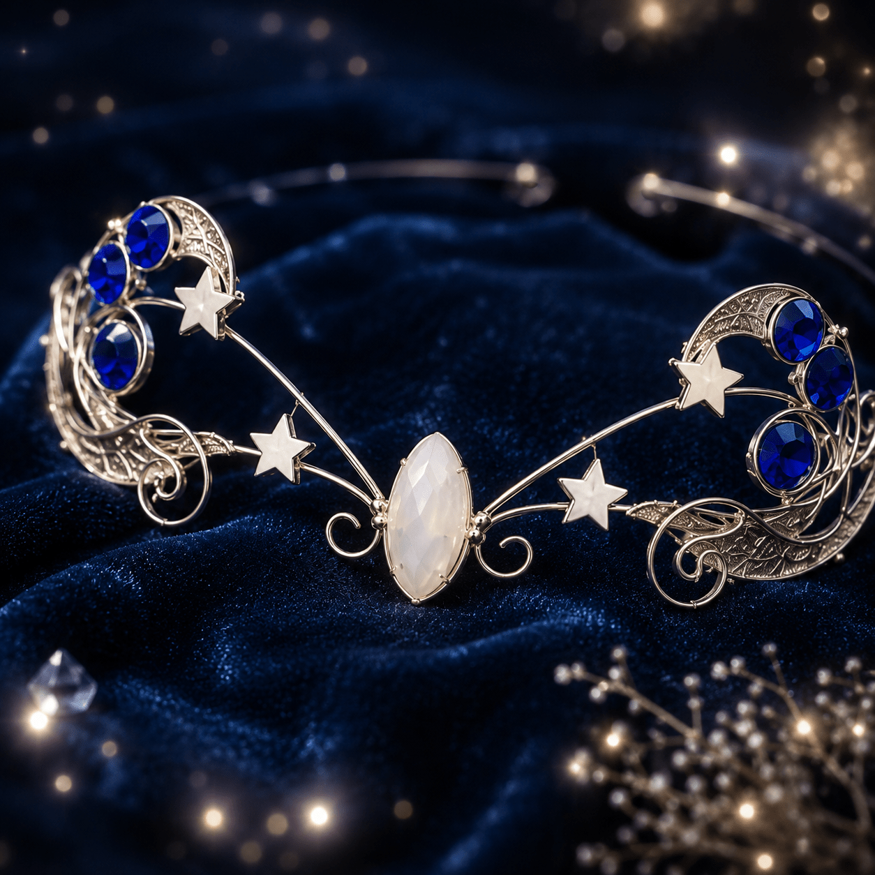 "Queen of Stars Crown" Celestial Elven Tiara - Elven Rose