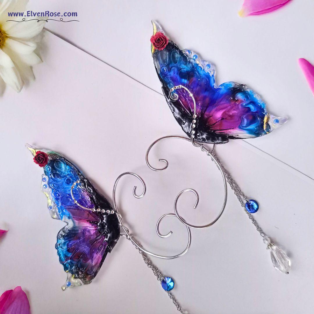 Roseglen Fairy Ear Wrap Earrings - Elven Rose