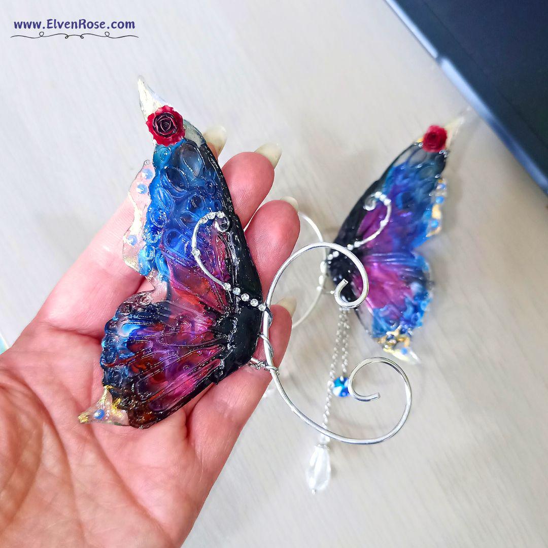 Roseglen Fairy Ear Wrap Earrings - Elven Rose