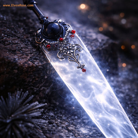 "Shadowthorn Dagger" glow in the dark bookmark - Elven Rose