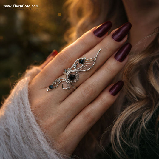 "Shapeshifter" Fantasy Silver Ring - Elven Rose