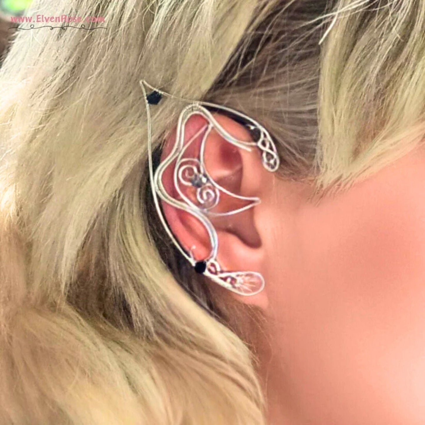 Silver Moon Elf Ears - Elven Rose