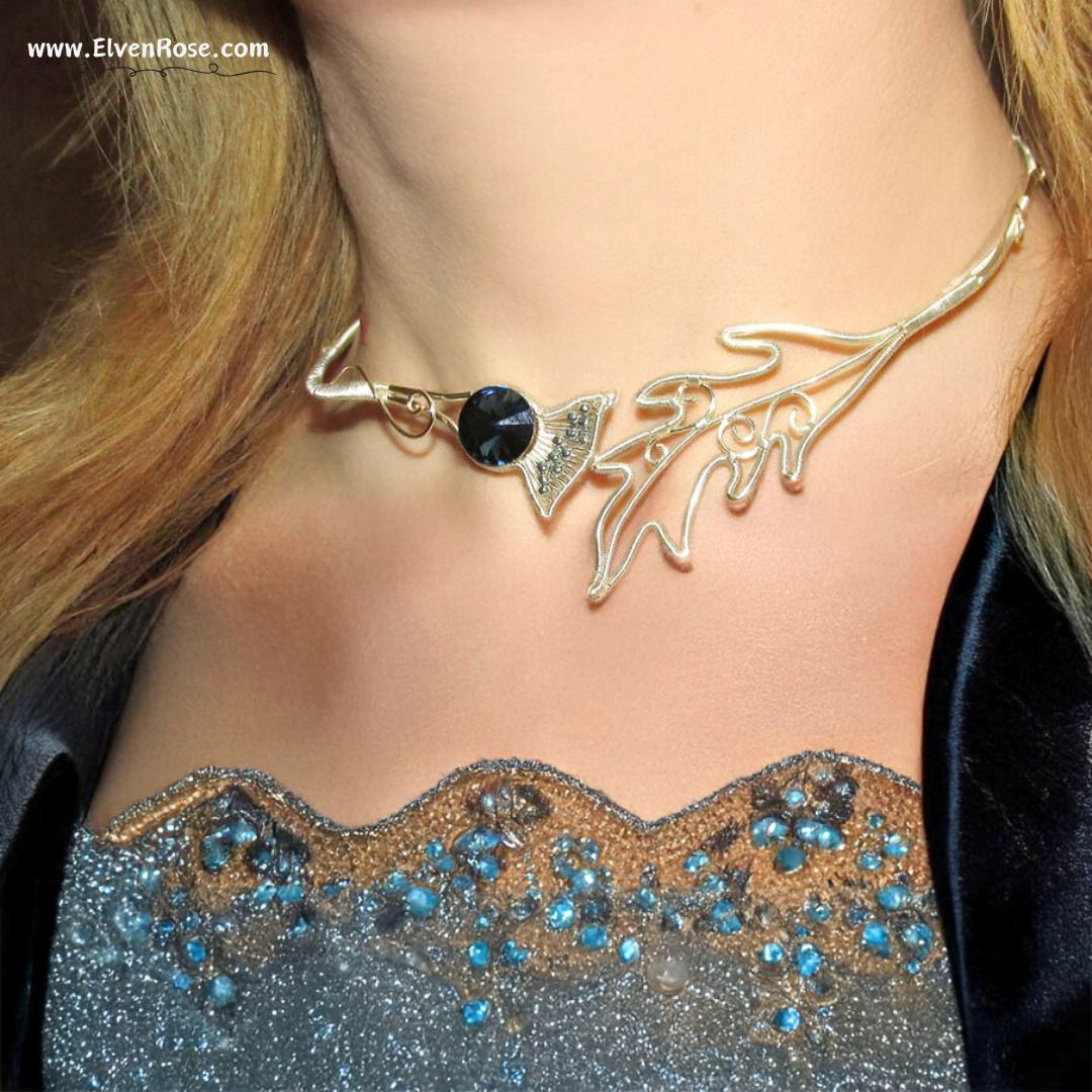 Silver Thistle Necklace - Elven Rose