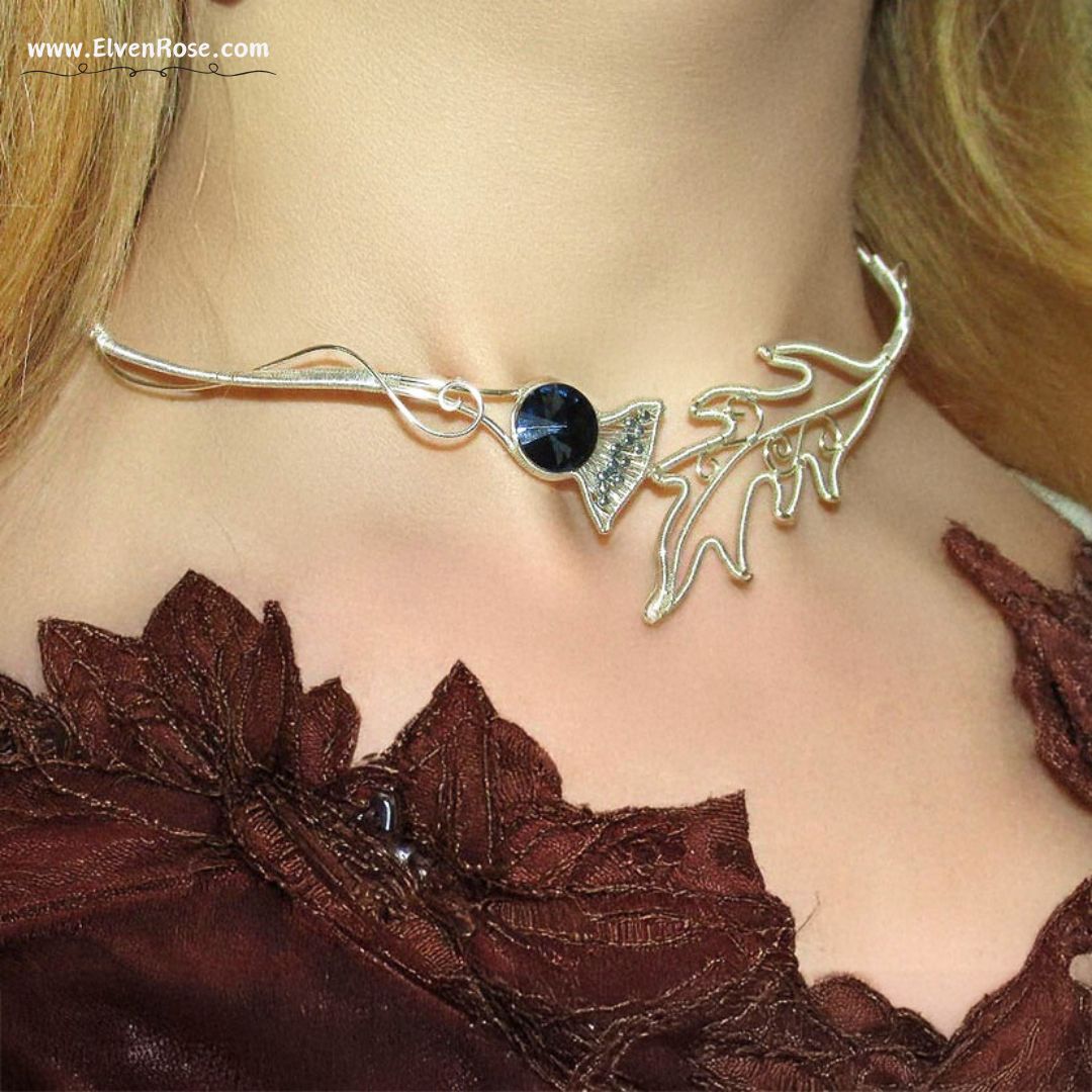 Silver Thistle Necklace - Elven Rose