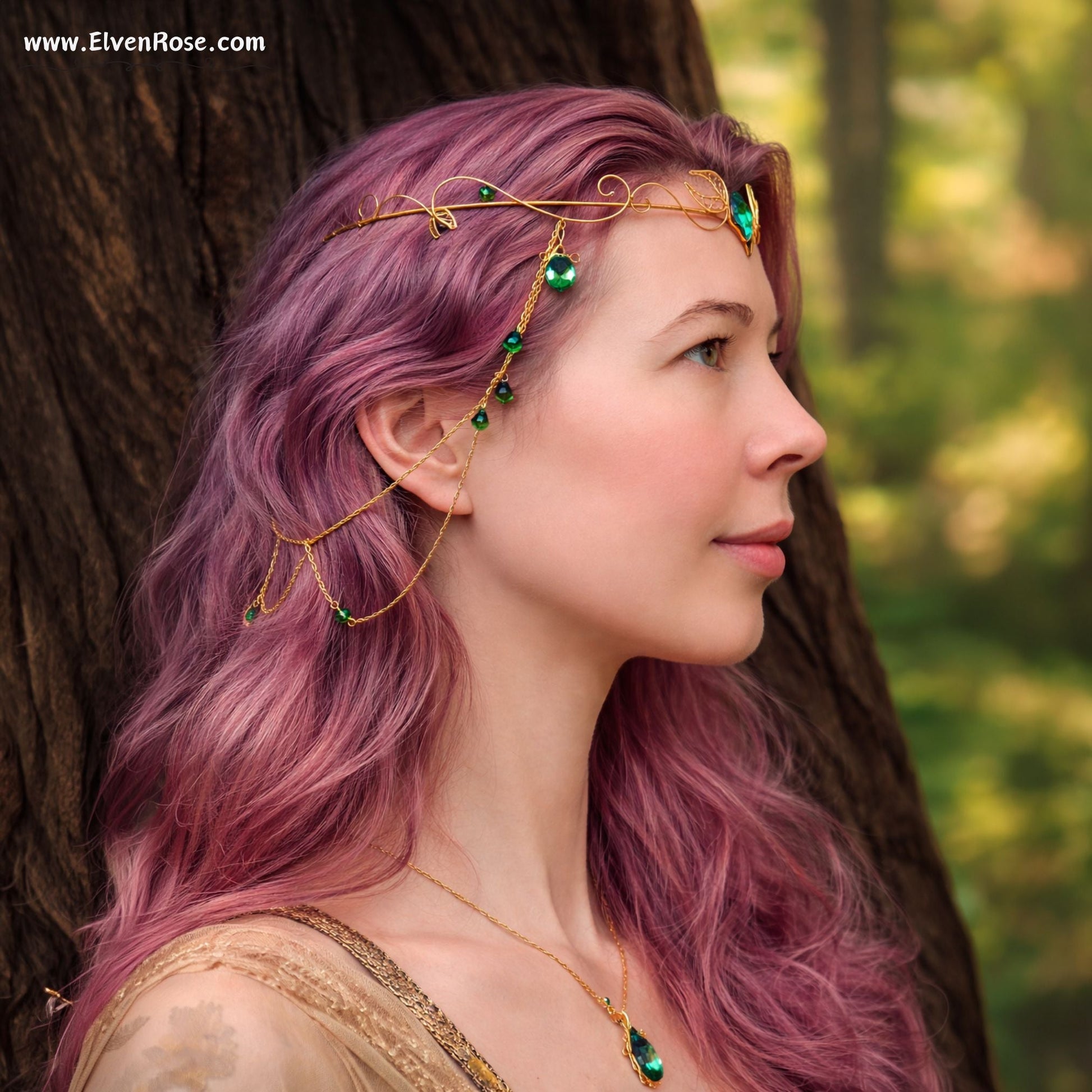"Spirit of Nature" Fantasy Crystal Crown - Elven Rose