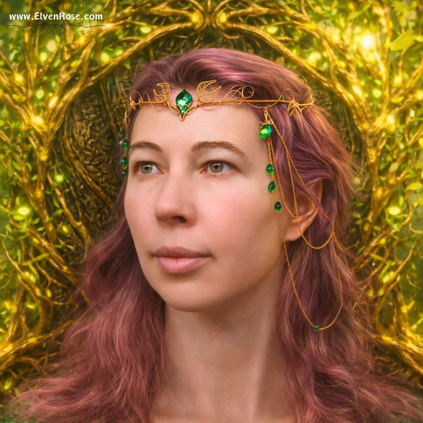 "Spirit of Nature" Fantasy Crystal Crown - Elven Rose