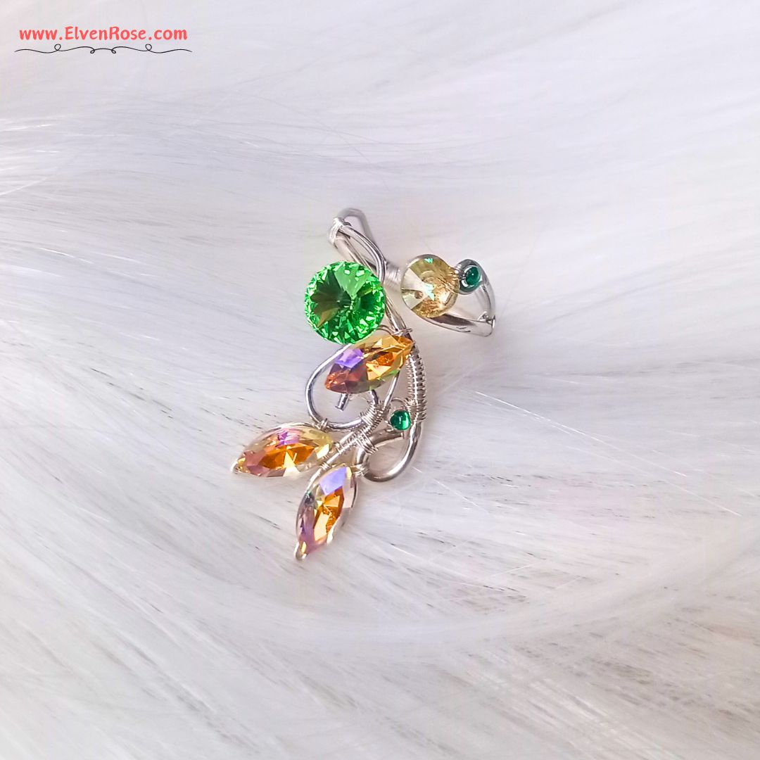 Starlit Fern Adjustable Ring - Elven Rose
