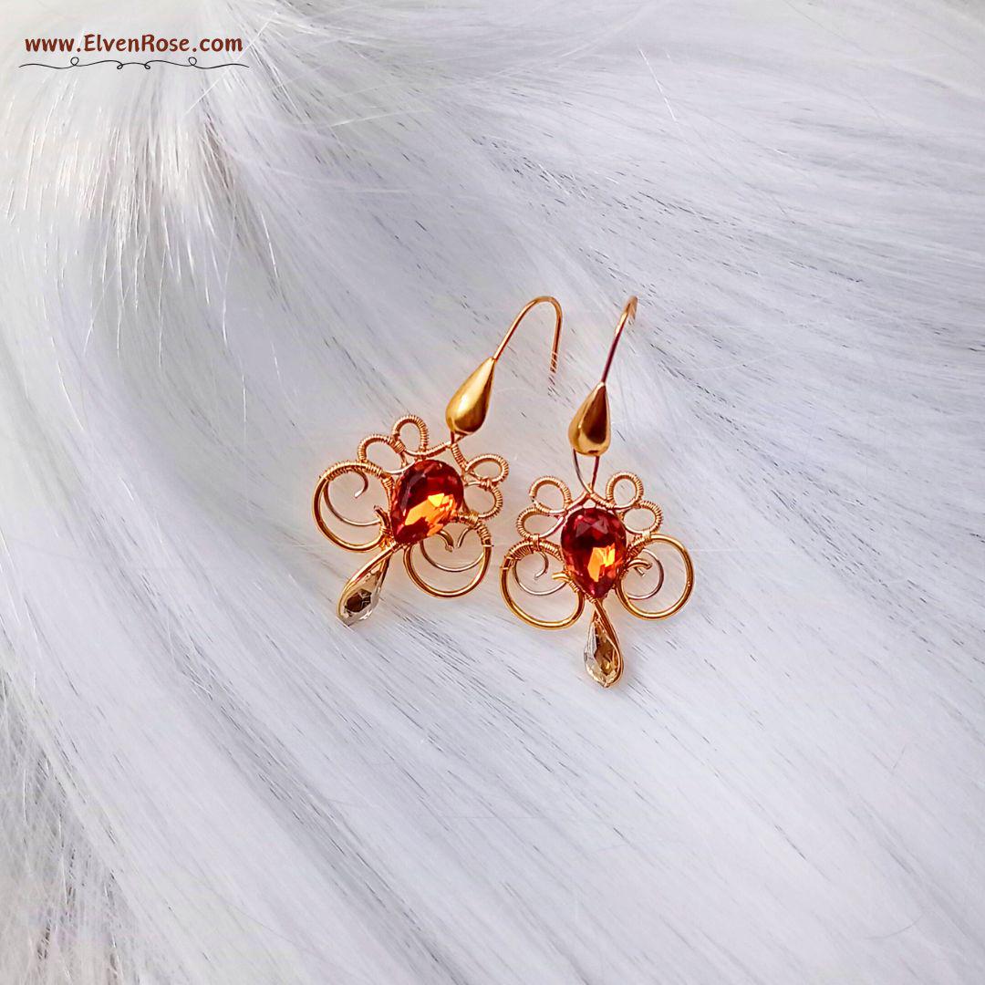 "Sunset Elegance Earrings" Art Nouveau earrings - Elven Rose