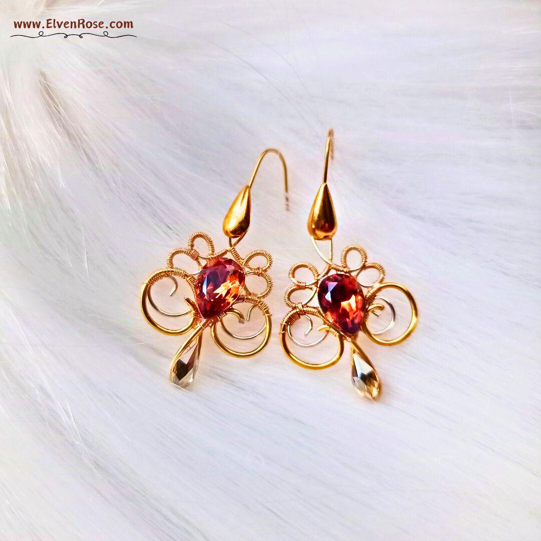 "Sunset Elegance Earrings" Art Nouveau earrings - Elven Rose