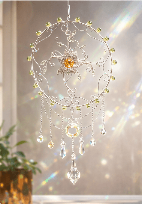 "Sunwoven Sigil of Thalirien" Elven Suncatcher Window Hanging - Elven Rose