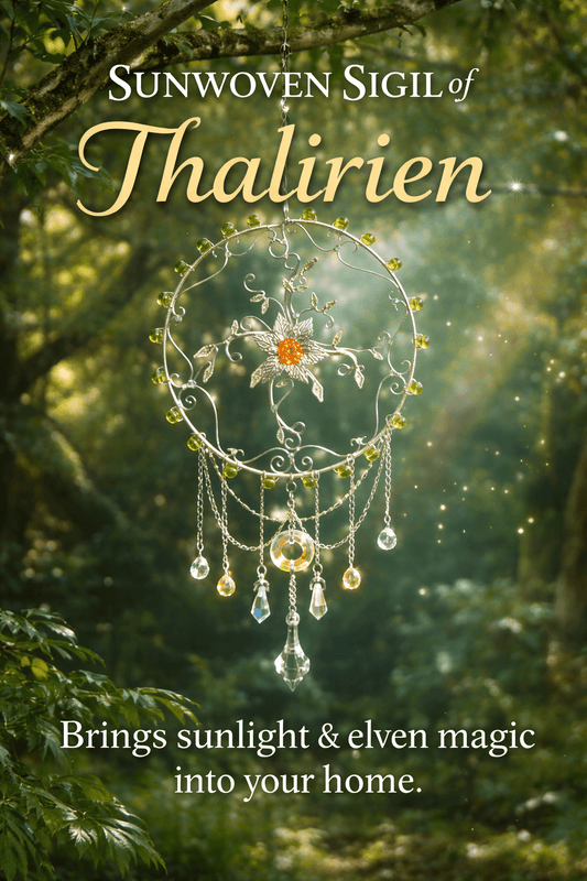 "Sunwoven Sigil of Thalirien" Elven Suncatcher Window Hanging - Elven Rose