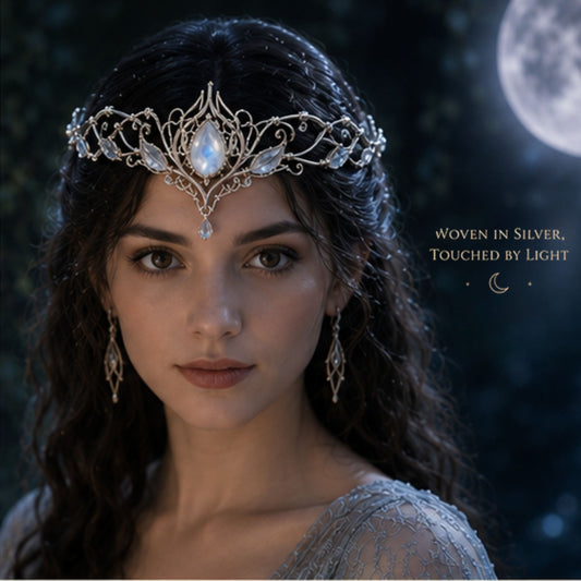 The Crown of Lúmira – Moonlit Elven Crown - Elven Rose