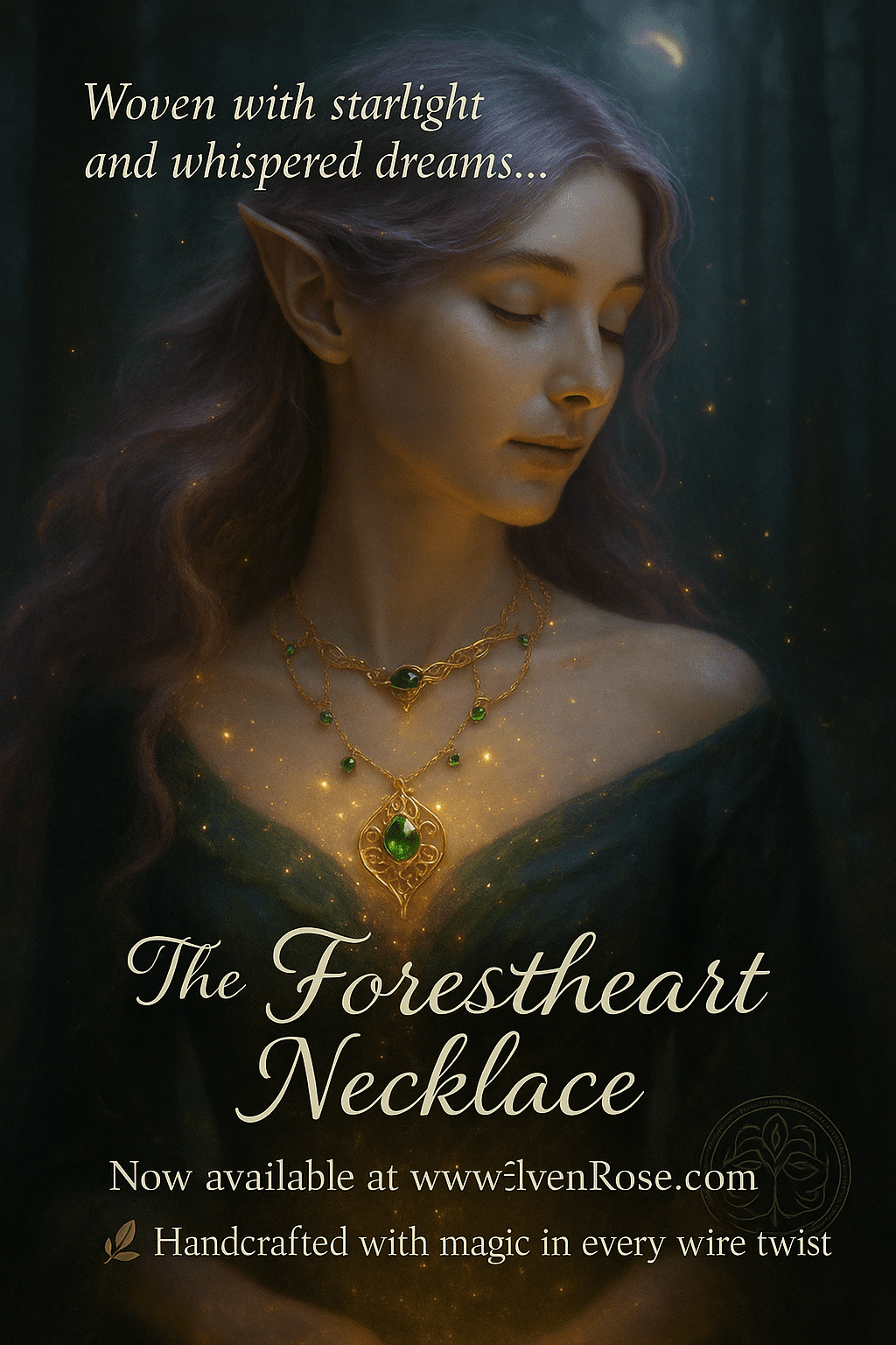 "The Forestheart Necklace" Elven Jewelry - Elven Rose