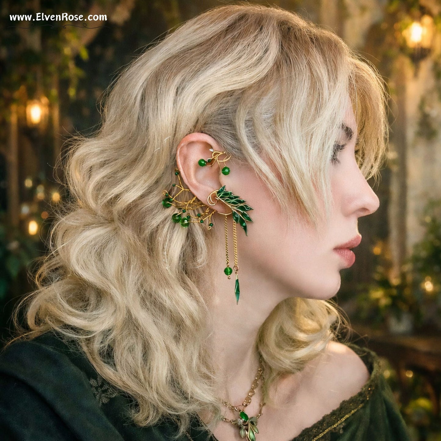 Verdant Aurëlinn Ear Wrap Earring - Elven Rose