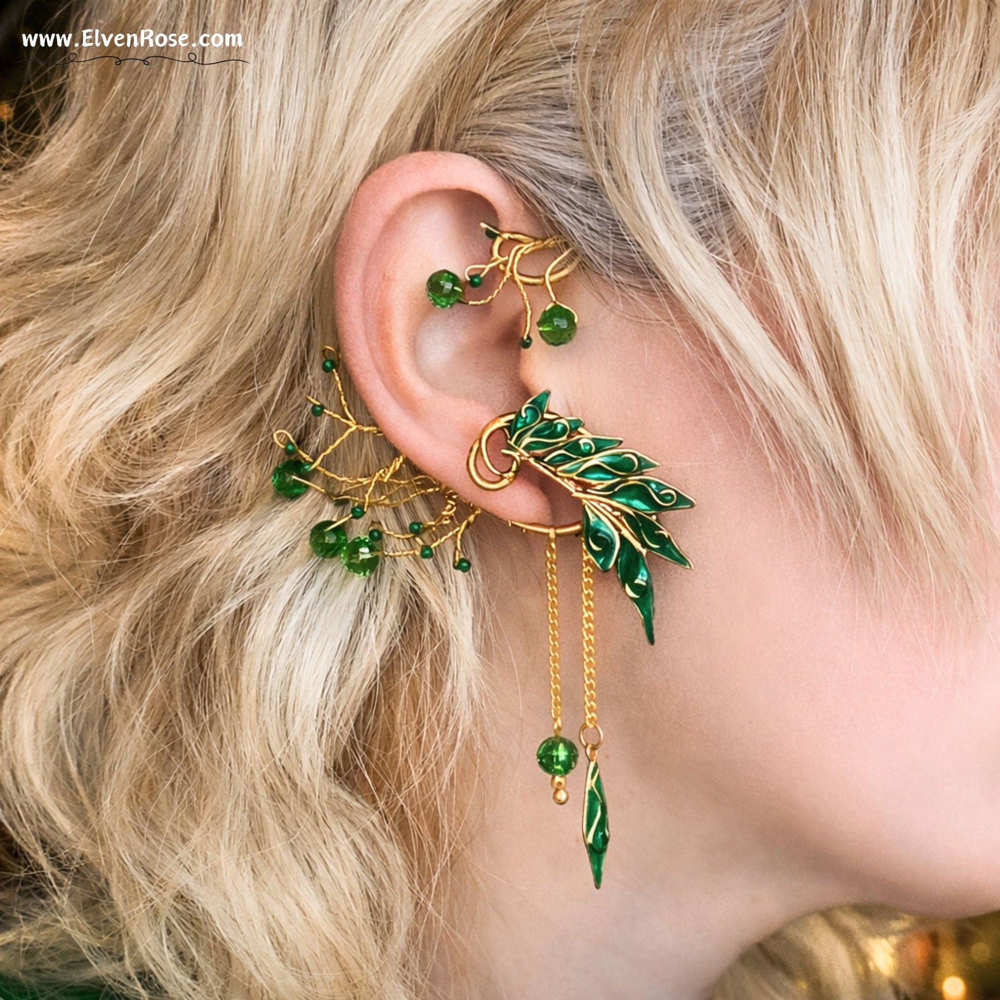 Verdant Aurëlinn Ear Wrap Earring - Elven Rose